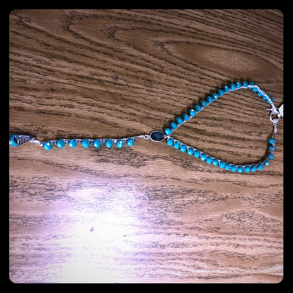 Old soul turquoise glass beads with labradorite